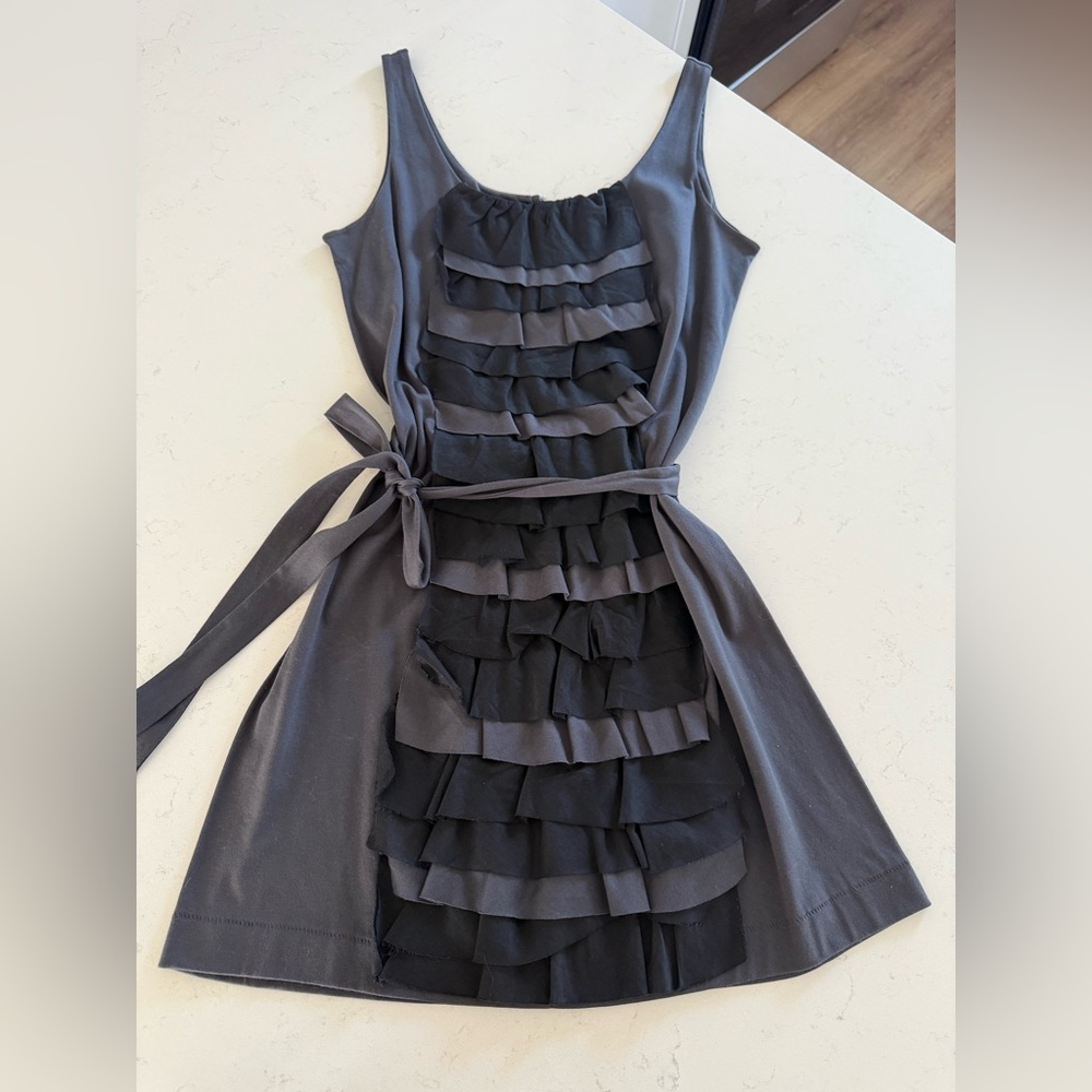 Jcrew Elegant Black grey frilled Dress
